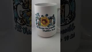 Sublimated mug-God makes all things possible. Allofgodscreation.etsy.com #christian