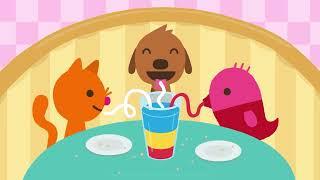 Sago Mini pet cafe game -three friends play together and count fruits #play #kids #funny