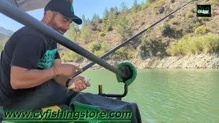 Roach Fishing in Cyprus Freshwaters. "Suprise" with big Bass on pole!