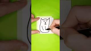 How to quickly draw a cool cat  #tiktok #shorts #seesocraft