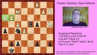 Chess - The Catalan Opening (for black) - Open Defense with 7. Ne5 Nc6! 8. Bxc6 - Part 2