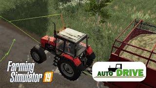 Перевозка сена или соломы с полей с помощью «AutoDrive» и Coorsplay для Farming Simulator 19.