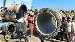 Amazing Unique Process OF Giant Cement Pipes | Giant Concrete Pipe Manufacturing Process .