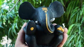 DIY Ganesha Clay Idol || easy tutorial of making Ganesh murti  #ganeshaclayart