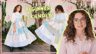 how to sew a patchwork summer dress (BEGINNER sewing tutorial)