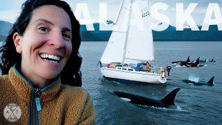 ORCAS SURROUND OUR BOAT! Unexpected Wild Encounter Sailing in Alaska | Allison & James Sailing S4E15