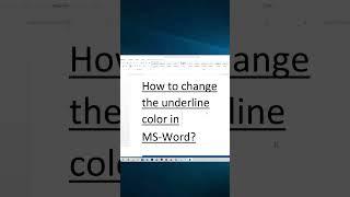 How to Change undeline Color in MS Word