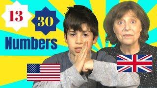 Saying numbers in British and American English (1-100)