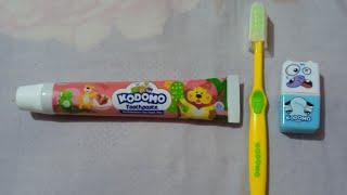 Kodomo toothbrush, toothpaste and free toys inside review