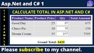 Calculating total amount in Grid View in ASP.Net