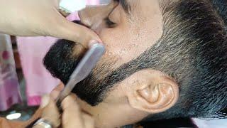 ASMR Barbar Boy New Trending Beard style in Pakistan And India Cuts saloon