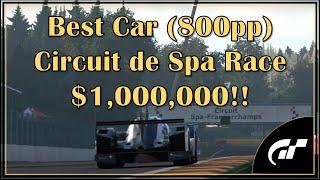 Best Car [With Tune] for (800pp) $1,000,000 Spa Race | Gran Turismo 7