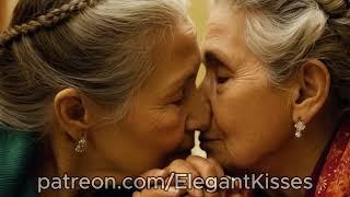 Older Woman and her OldGirlFriend kisses | Lesbian Kissing Video