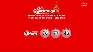 Sorteo Mediodía Viernes 15  De Diciembre del 2023