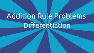 Problems on Addition Rule | Differentiation | CA CPT | CS & CMA Foundation | Class 11 | Class 12