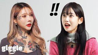 Koreans Meet a Girl Covered With Tattoos!!