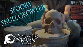 Making a Skull Growler mug - Corvus Moon Pottery