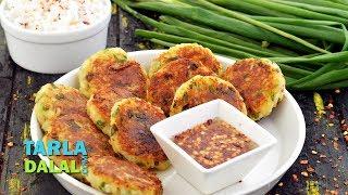 वेज राइस कटलेट्स (Veg Rice Cutlets, Shallow Fried Starter) by Tarla Dalal