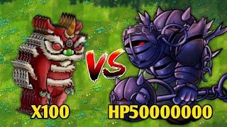 PVZ FUSION CHALLENGE!!! 100 ZOMBIES VS 50 MILLION HP ULTIMATE OBSIDIAN GARGANTUAR | PVZ FUSION 2.2.1