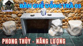 Bộ bàn ghế uống trà đá phong thủy BBG03: Năng lượng - Nâng tầm không gian sống