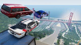 High Speed Car Jumps (New Car Jump Arena Map) - BeamNG.Drive Total Car Damage Jumps