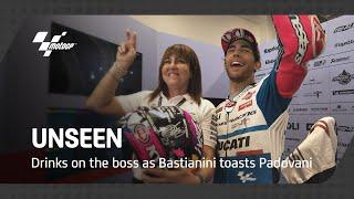 Drinks on the boss as Bastianini toasts Padovani | 2022 #SanMarinoGP UNSEEN