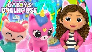Caring for Kitties in the NEW Dollhouse Room! | GABBY'S DOLLHOUSE TOY PLAY ADVENTURES