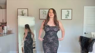 TRANSPARENT BLACK LACE Dresses TRY ON Haul with Mirror View!   Jean Marie Try On