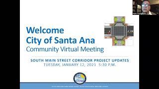 South Main Street Corridor Project Update Virtual Community Meeting 1-12-21