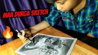 Sketch of Maa durga  || Artist Sohom Dey