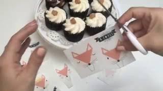 Fox edible cake topper -  stand up cake and cupcake decorations