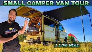 I LIVE inside my mini camper van. VAN TOUR.