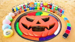 DIY - How to make Halloween Pumpkin with Orbeez & Cement, Giant Fanta and Coca Cola, Sodas vs Mentos