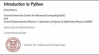 Introduction to Python