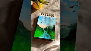 Easy landscape painting #art #youtubeshorts #acrylicpainting #tutorial #easy #mountains