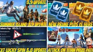 Summer Island 3.9 Update | New Prime Plus 3.8 Update | A.O.T Prize Path Leaks | Next Lucky Spin Bgmi