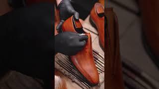 Gifennse Brown Oxford Coloring Process | Handmade Leather Magic L #leather #shoes #handmade