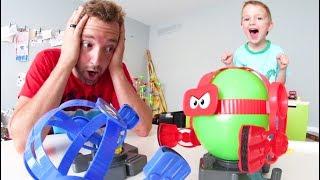 Father & Son PLAY BALLOON BOT BATTLE!