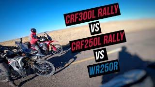 Honda CRF250L vs CRF300L vs WR250r Drag Race