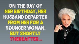 On the day of her birthday, her husband departed from her for a younger woman, but shortly thereafte