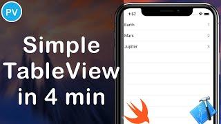 Table View in 4 minutes (Swift 5.1.2 / Xcode 11.2.1)