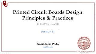 ECE5973-Session 01: PCB Design Principles and Practices using Altium Designer