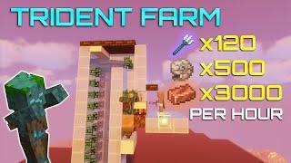 Minecraft Trident & Copper Farm - 120+ Tridents Per Hour