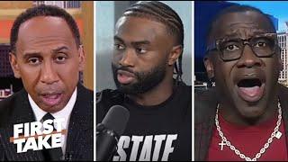 FIRST TAKE | Shannon reacts to Jaylen Brown confronts Stephen A. over his 'unname source'