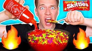 WEIRD Food Combinations People LOVE!!! *HOT SAUCE & SKITTLES* Eating Funky & Gross DIY Foods Candy