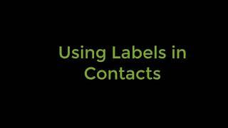 Labels in Google Contacts for use in Gmail