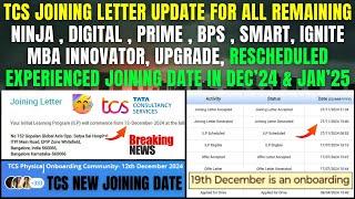 TCS ONBOARDING UPDATE FOR NINJA , DIGITAL , PRIME , BPS , SMART, IGNITE, MBA, INNOVATOR, EXPERIENCED