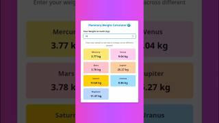 Planetary Weight Calculator | JavaScript Project for Beginners | WebCraft & Devs #coding #webdesign