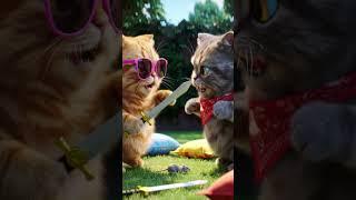 Battle of the Chonky Cats! ️ | #FunnyFight #3DCats #Shorts