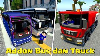 ADDON BUS BERTINGKAT DAN TRUK PERTAMINA KEREN BANGET DI MCPE